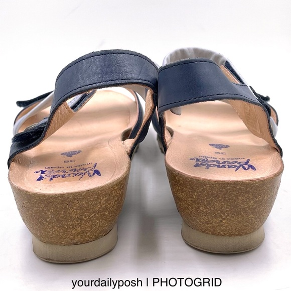 Wanda Panda Shoes Twotone Blue Leather Wanda Panda Wedge Heeled